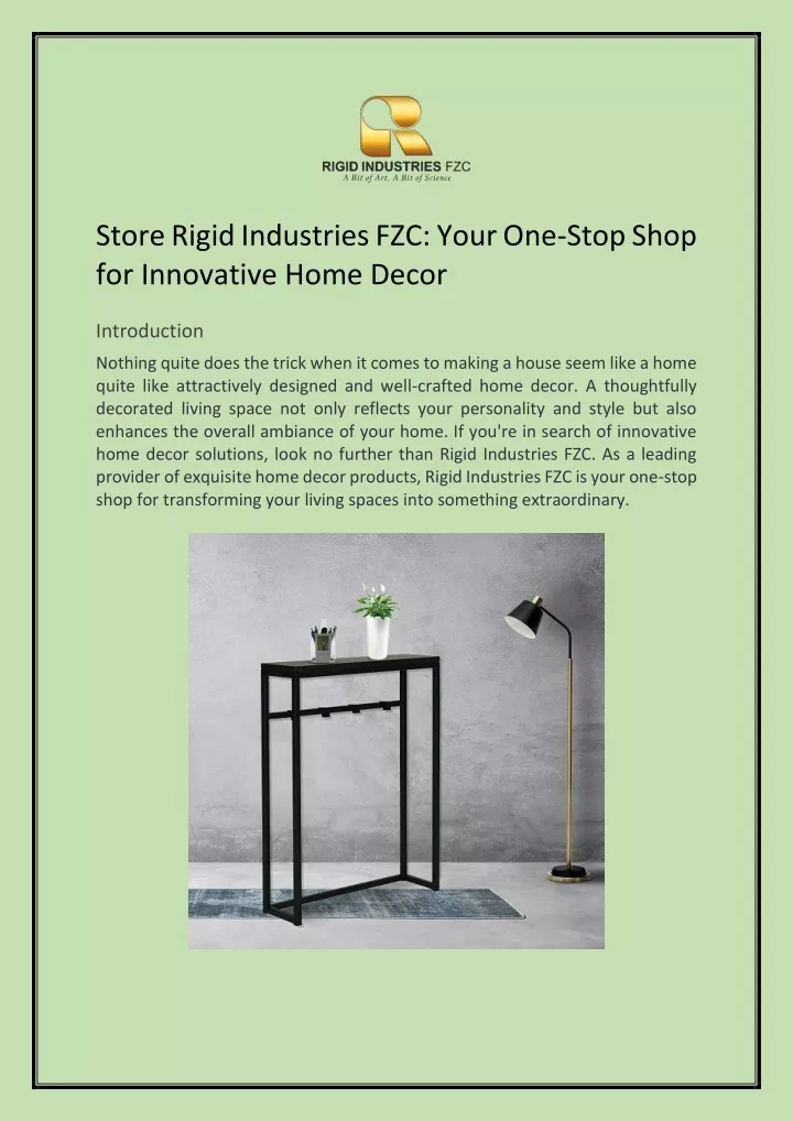 store rigid industries fzc your one stop shop
