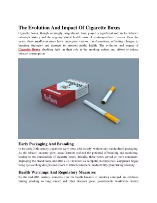 The Evolution And Impact Of Cigarette Boxes