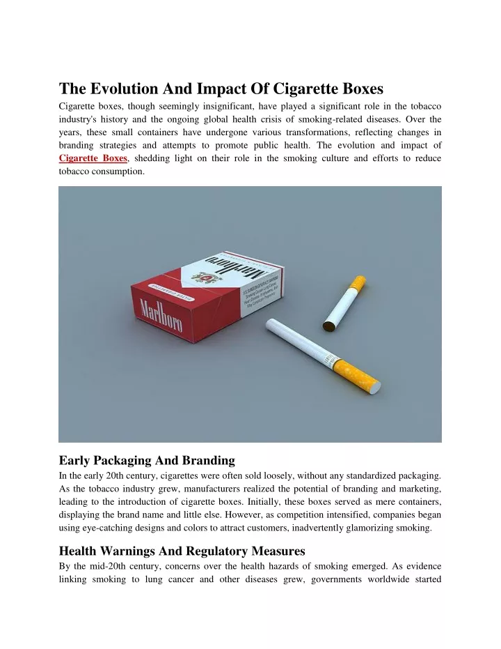 the evolution and impact of cigarette boxes