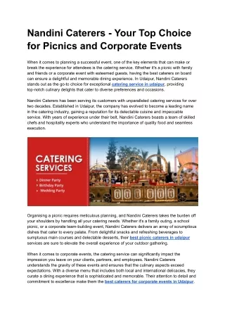 nandini caterers your top choice for picnics