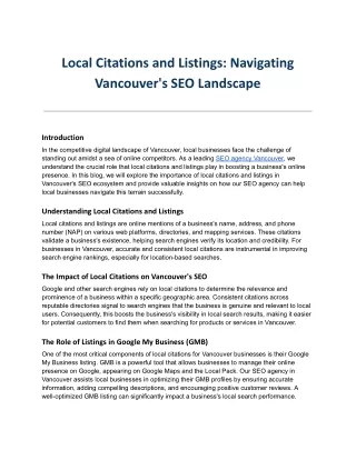 Local Citations and Listings_ Navigating Vancouver's SEO Landscape