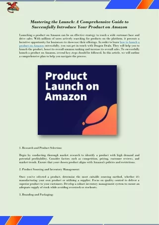 How to launch a product on Amazon