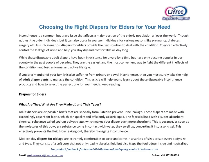 choosing the right diapers for elders for your