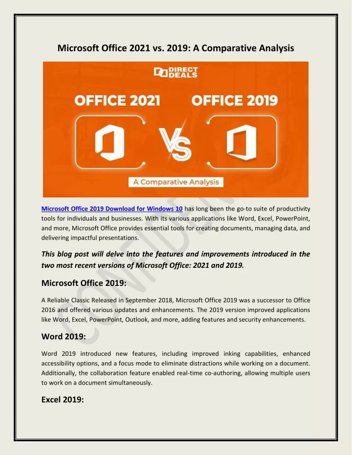 microsoft office 2021 vs 2019 a comparative