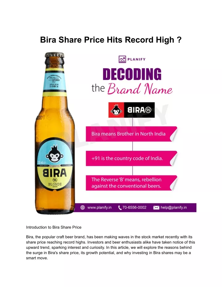 bira share price hits record high