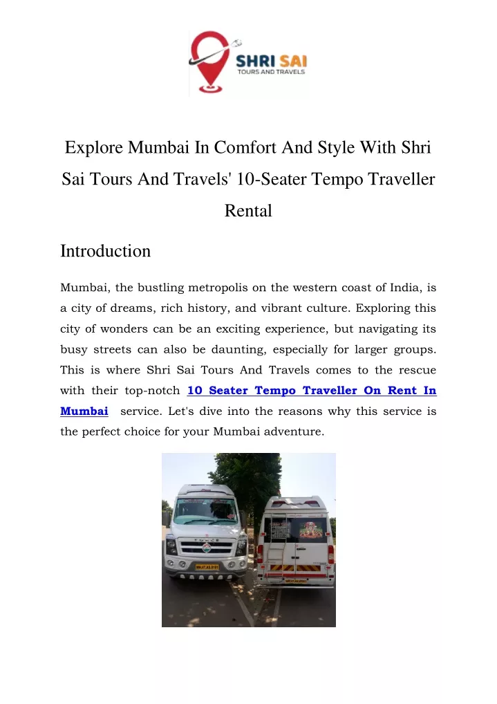 explore mumbai in comfort and style with shri
