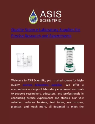 Quality Science Laboratory Supplies for Precise Research and Experiments
