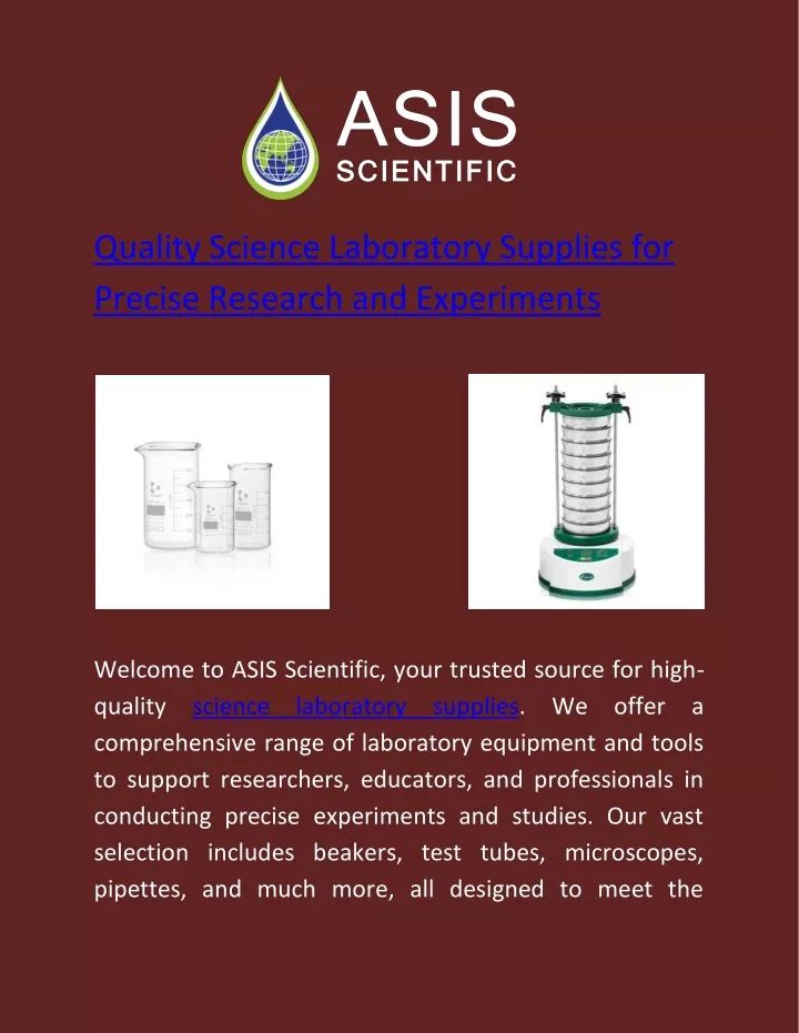 quality science laboratory supplies for precise