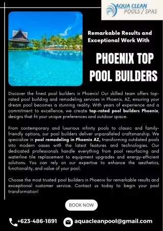 Remarkable Results and Exceptional Work With Phoenix Top Pool Builders