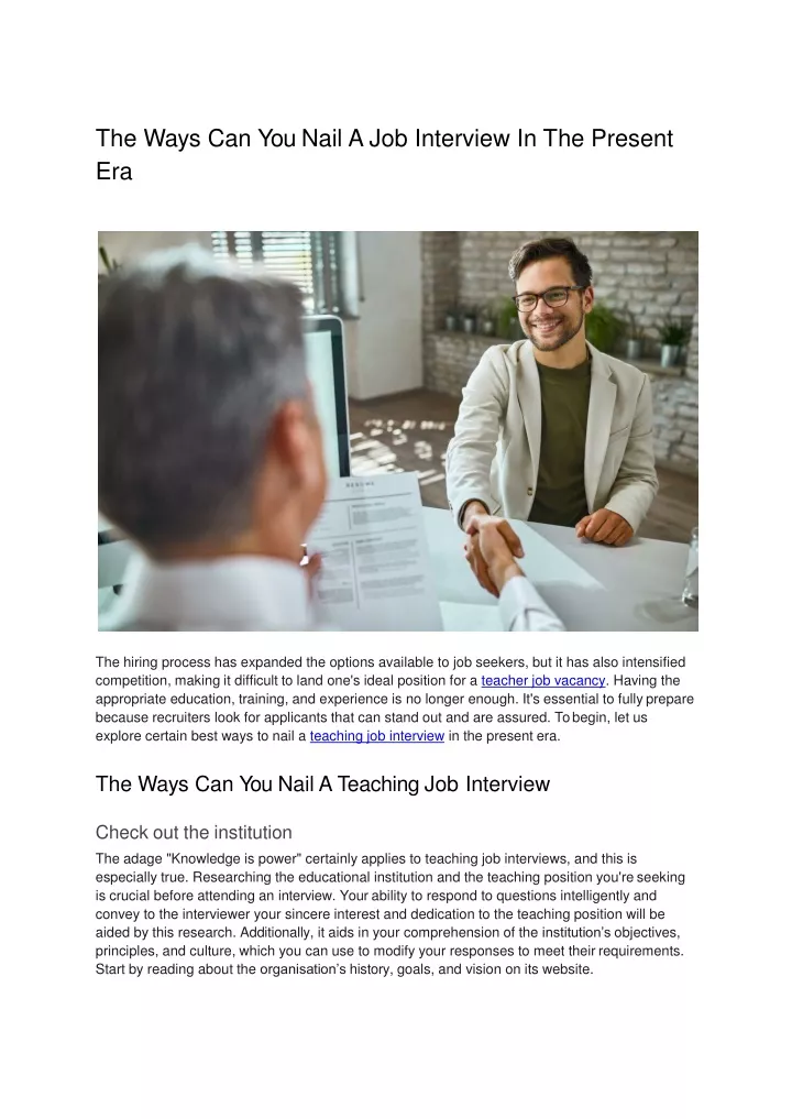 the ways can you nail a job interview