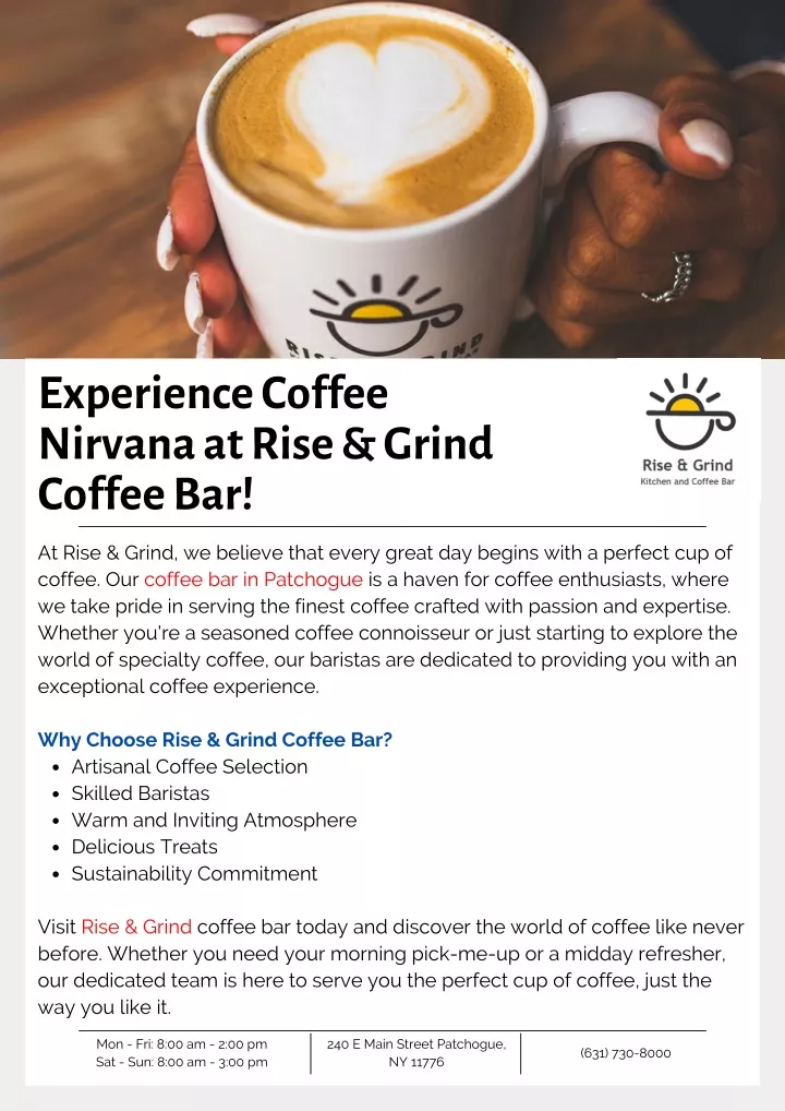 experience coffee nirvana at rise grind coffee bar