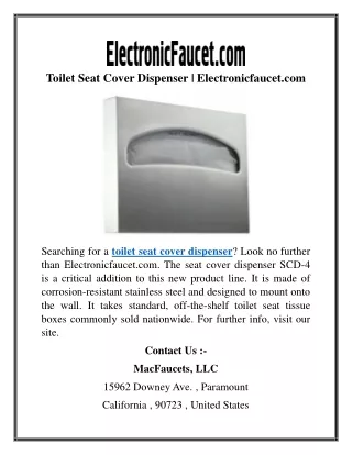 Toilet Seat Cover Dispenser  Electronicfaucet