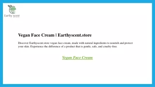 Vegan Face Cream  Earthyscent.store