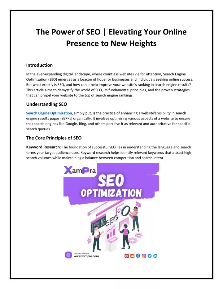 the power of seo elevating your online presence