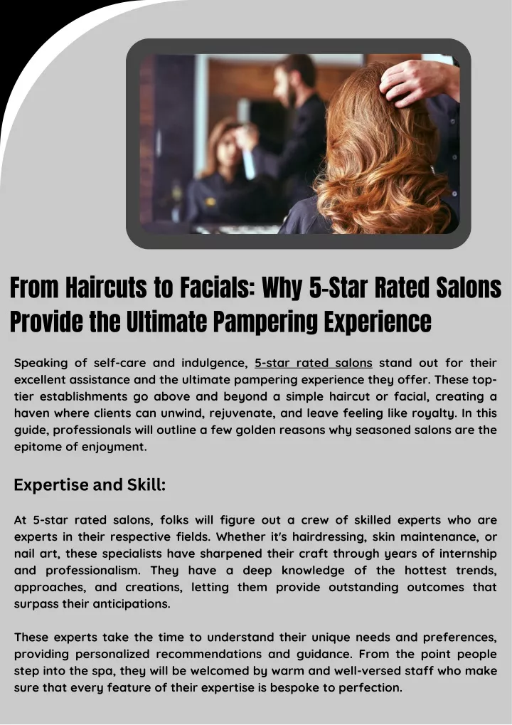 from haircuts to facials why 5 star rated salons