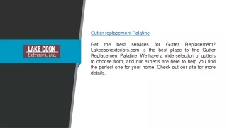 Gutter Replacement Palatine | Lakecookexteriors.com