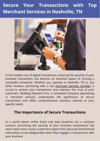 Secure Your Transactions with Top Merchant Services in Nashville, TN