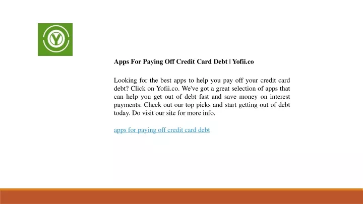 apps for paying off credit card debt yofii co