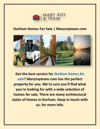 Durham Homes For Sale | Maryroyteam.com
