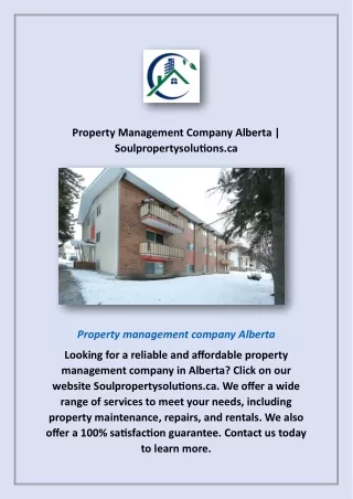 Property Management Company Alberta | Soulpropertysolutions.ca