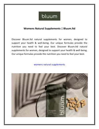 Womens Natural Supplements  Bluum.ltd 02