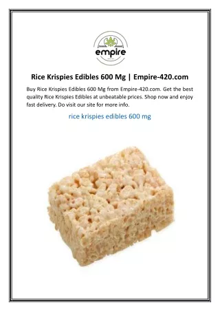 Rice Krispies Edibles 600 Mg Empire-420