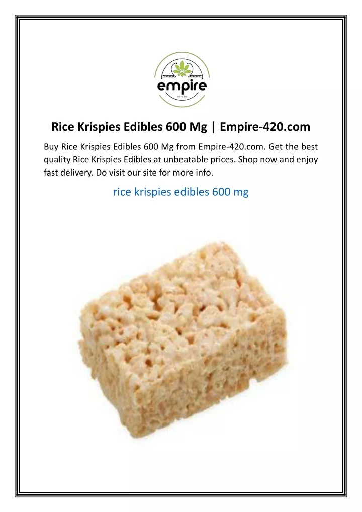 rice krispies edibles 600 mg empire 420 com