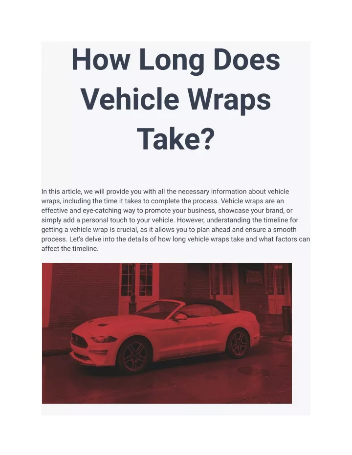 how long does vehicle wraps take