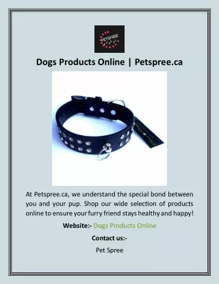 Dogs Products Online  Petspree.ca