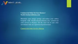 Commercial Solar Services Kansas  Nextlevelsolarsolutions.com