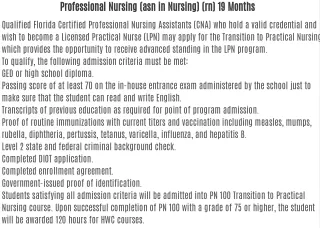 Qualified Florida Certified Professional Nursing Assistants
