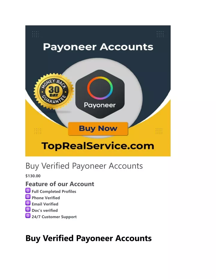 buy verified payoneer accounts