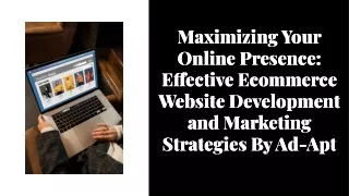 Effective Ecommerce Website Development and Marketing Strategies