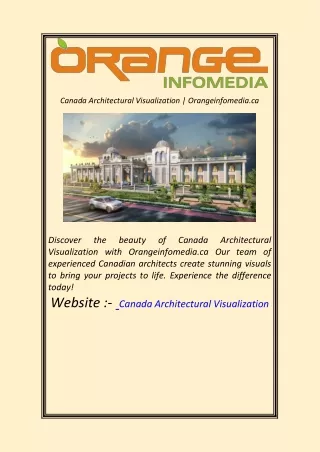 Canada Architectural Visualization  Orangeinfomedia.ca