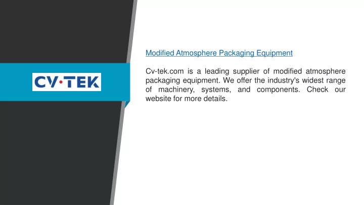 modified atmosphere packaging equipment