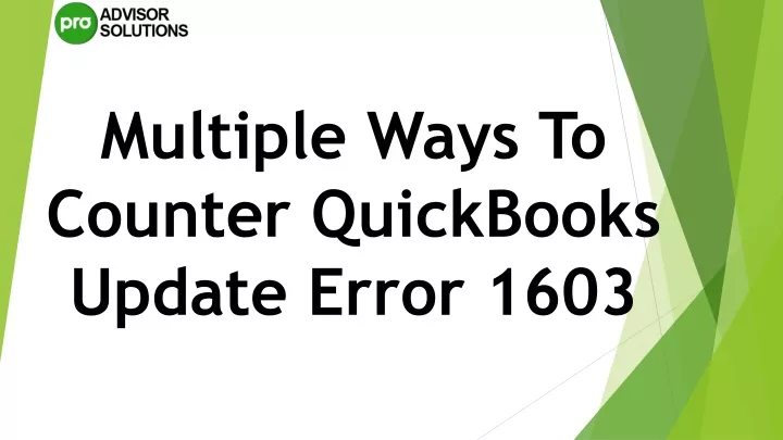 multiple ways to counter quickbooks update error