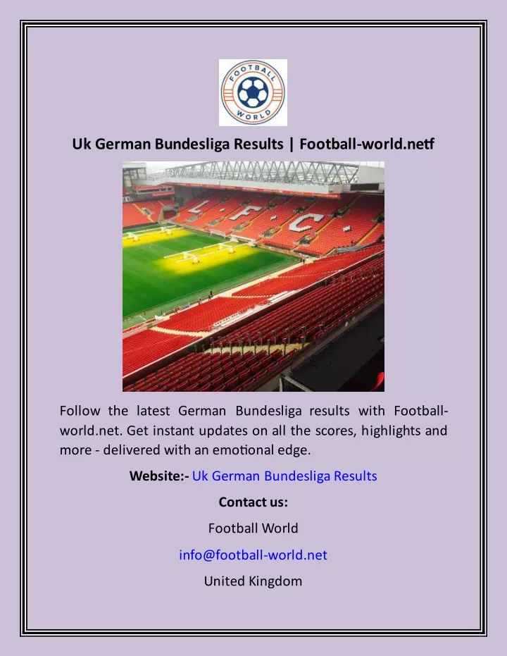 uk german bundesliga results football world netf