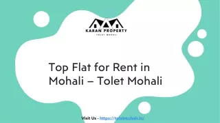 Top Flat for Rent in Mohali – Tolet Mohali​
