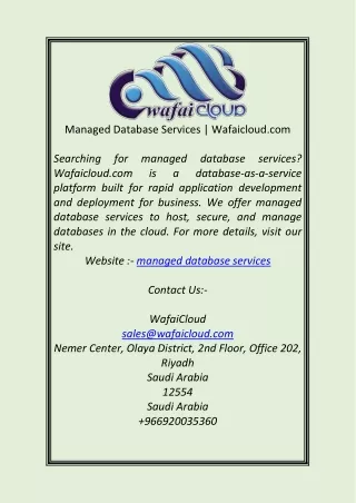 managed database services wafaicloud com