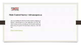 mole control surrey advancepest ca