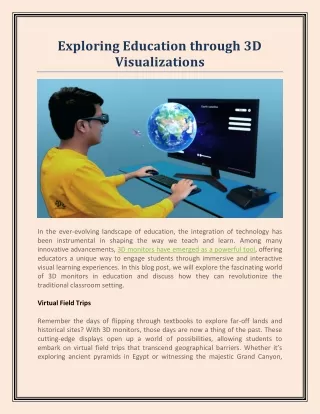 Exploring Education through 3D Visualizations