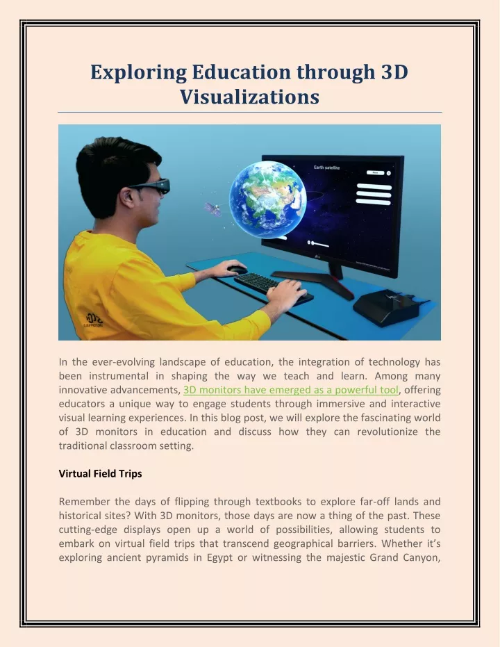 exploring education through 3d visualizations