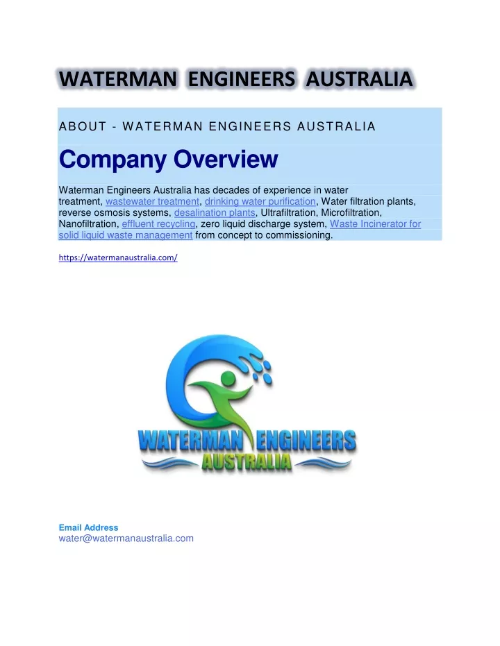 waterman engineers australia