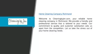 Home Cleaning Company Richmond | Cleaningbyjen.com