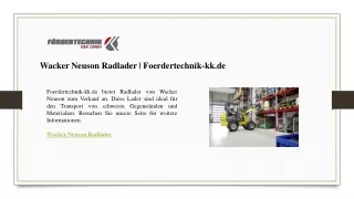 Wacker Neuson Radlader  Foerdertechnik-kk.de