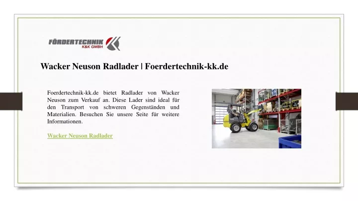 wacker neuson radlader foerdertechnik kk de