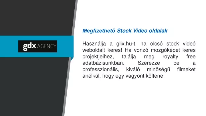 megfizethet stock video oldalak haszn lja a glix