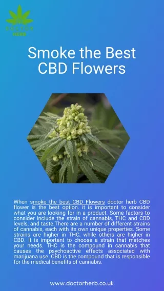 Smoke the Best CBD Flowers - Doctor Herb