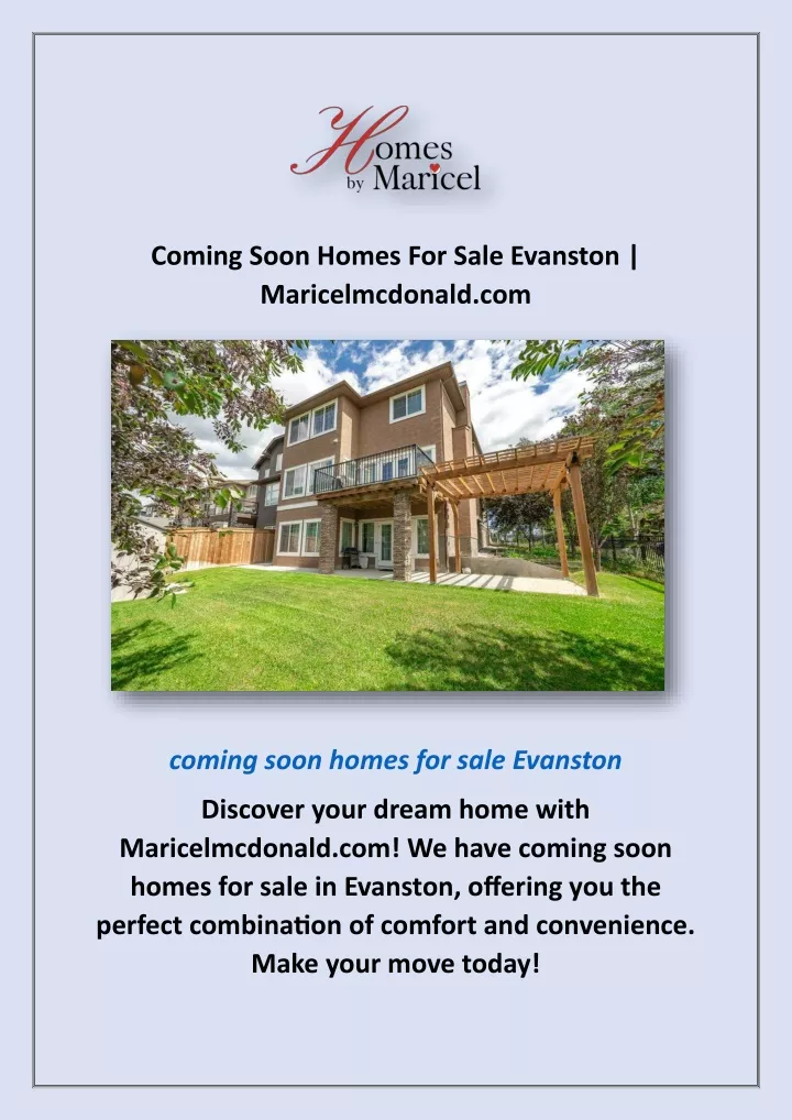 coming soon homes for sale evanston