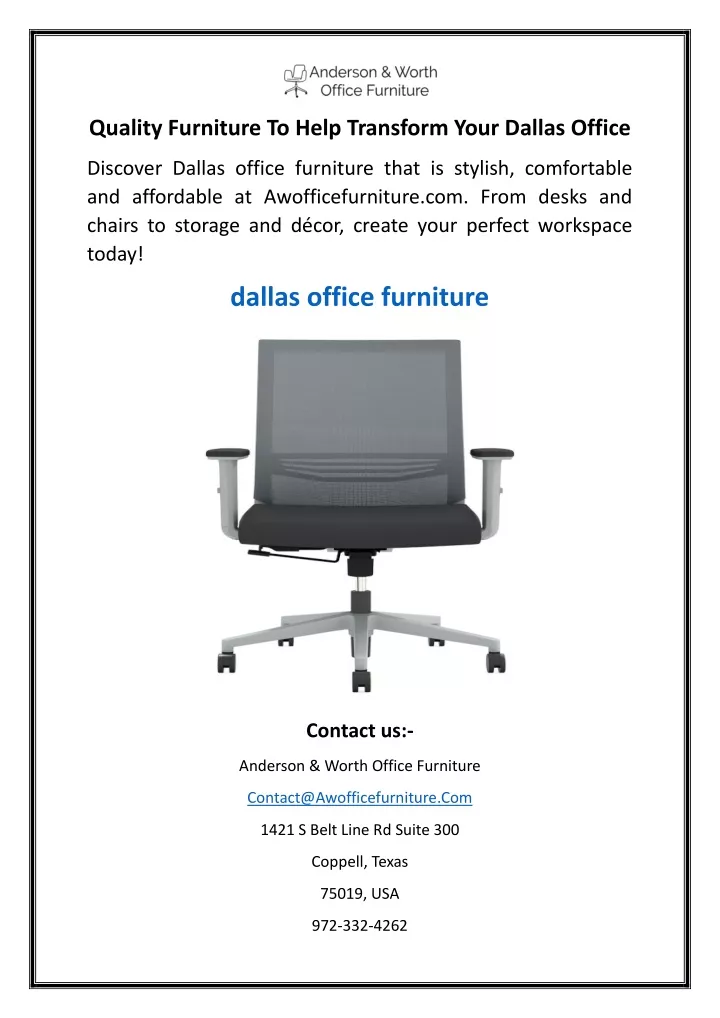 quality furniture to help transform your dallas